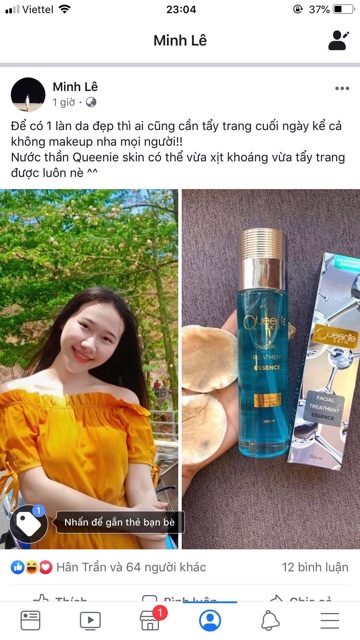 NƯỚC THẦN 2 in 1  Queenie Skin ( Nước tẩy trang và xịt khoáng ) 250ml