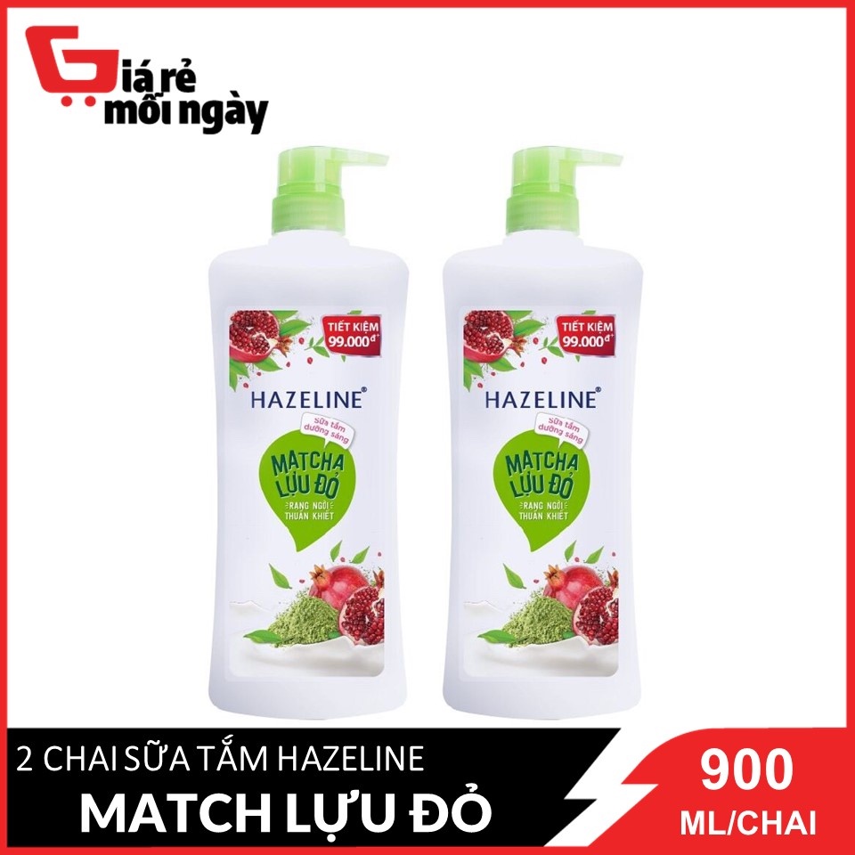 Combo 2 Sữa Tắm Hazeline Matcha Lựu Đỏ 900 ml / chai x2