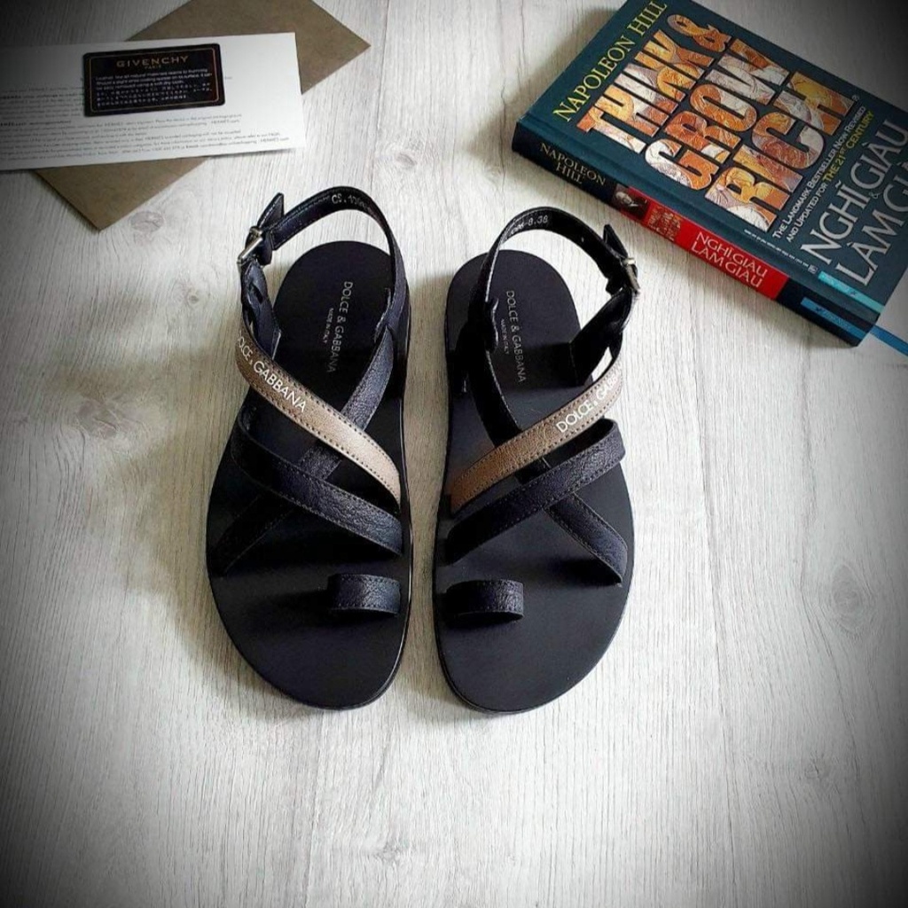 Dép Sandal Nam Dolce&amp;Gabana Da napal học sinh thiết kế độc lạ đế cao su form dáng thể thao chống thấm nước full box