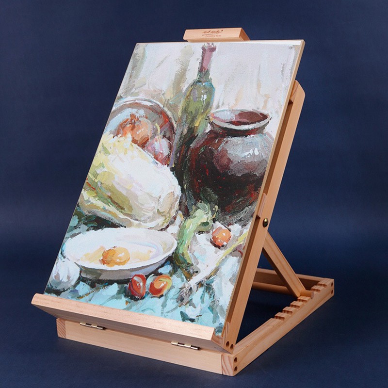 ART8S Giá vẽ tranh gỗ thông để bàn tuỳ chỉnh linh hoạt.