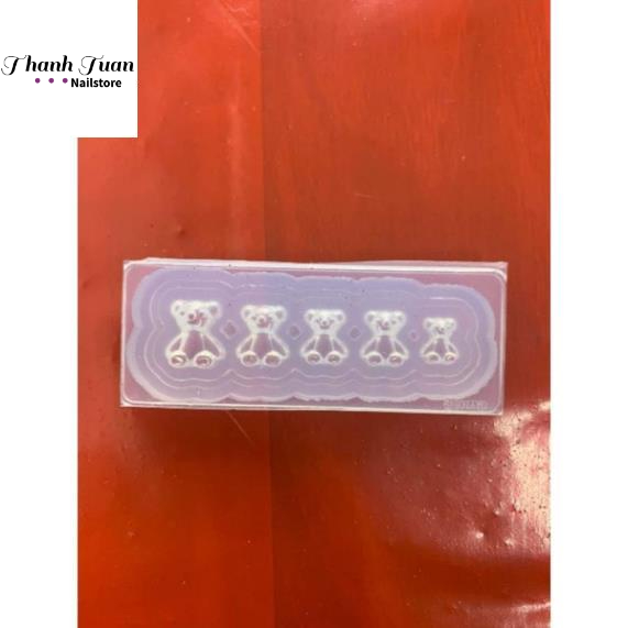 khuôn silicon làm charm Nail gấu,nơ,hoa,trái tim,mèo bướm..trang trí móng tay  - Phụ kiện đồ nail