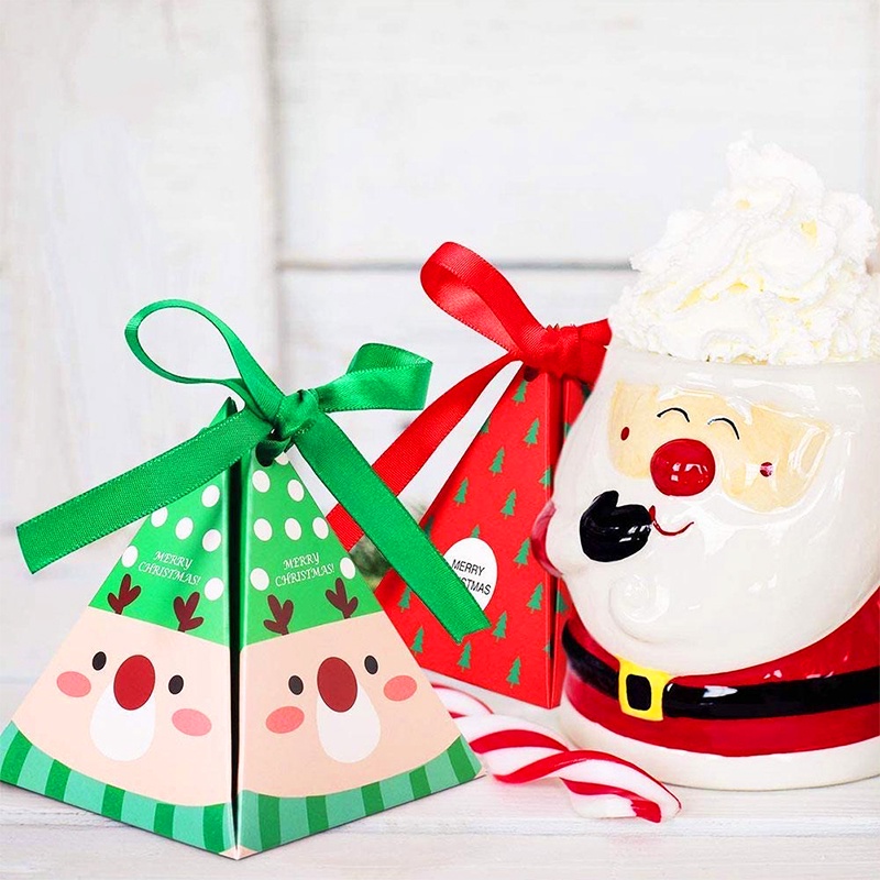 Hộp quà Noel hình kim tự tháp Baby-S, Hộp quà Giáng sinh đựng kẹo ngộ nghĩnh xinh xắn – SG003