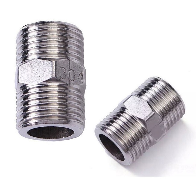 KÉP REN INOX/ NỐI 2 ĐẦU REN NGOÀI INOX PHI 21/ 27 MM- INOX 201/ 304- ĐỘ BỀN CAO