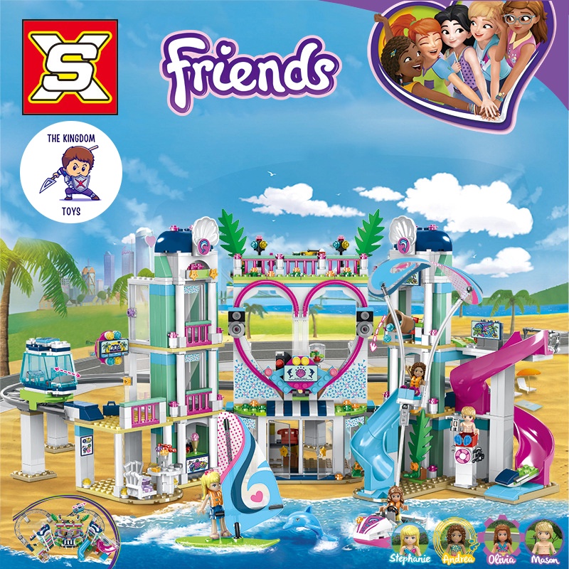 Đồ Chơi Lắp Ráp Kiểu LEGO Mô Hình Công Viên Nước Trái Tim Stephanie Andrea Olivia Mason Đồ Chơi Bé Gái 3018
