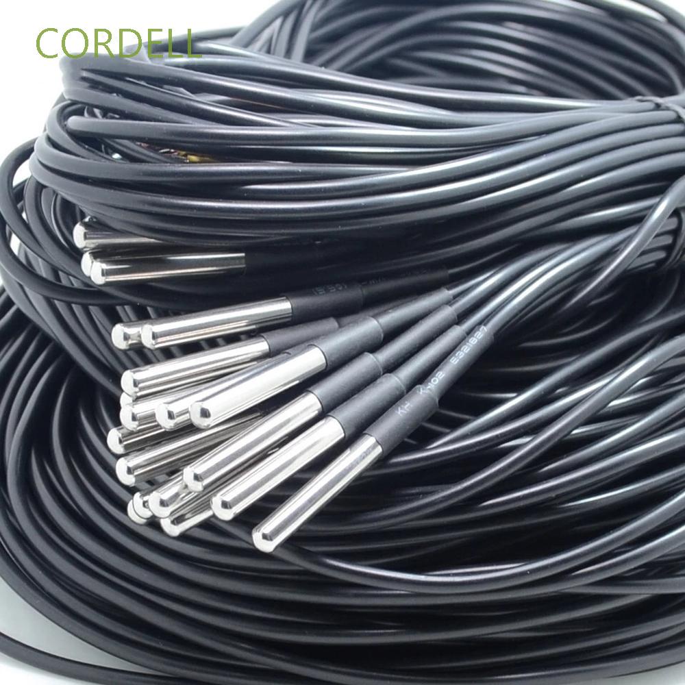 Dây Cáp Cảm Biến Nhiệt Độ Ds18B20 1 2 3 Mét Màu Đen Bằng Thép Không Gỉ Chống Nước Cho Arduino