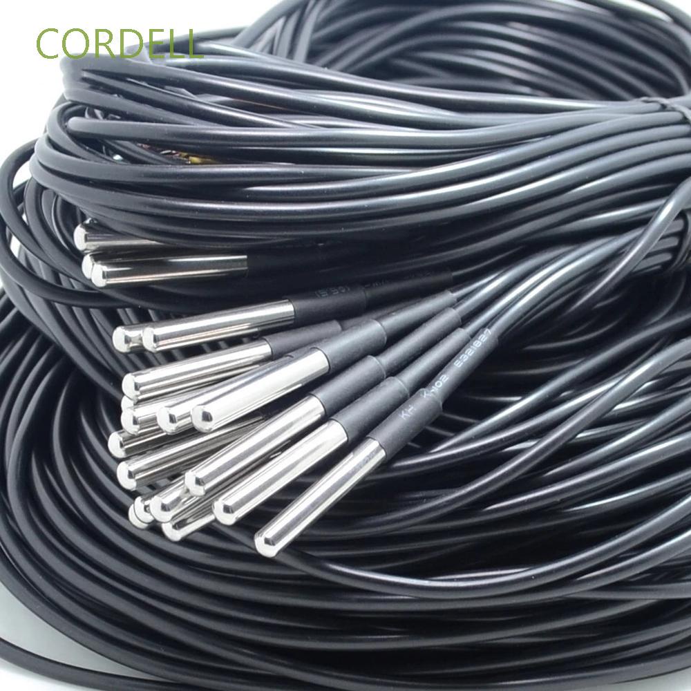 CORDELL Digital Temperature Sensor Temperature Sensor Black DS18B20 Sensor Temperature Probe 1 2 3 Meter Electronic Components Waterproof Sensor Cable Stainless steel for Arduino Digital Sensor