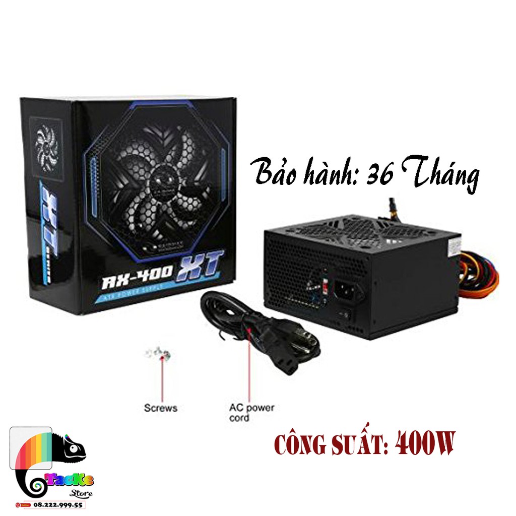 [Mã 159ELSALE hoàn 7% đơn 300K] Nguồn Máy Tính PSU RAIDMAX RX 400XT-400W-BẢO HÀNH 36 T