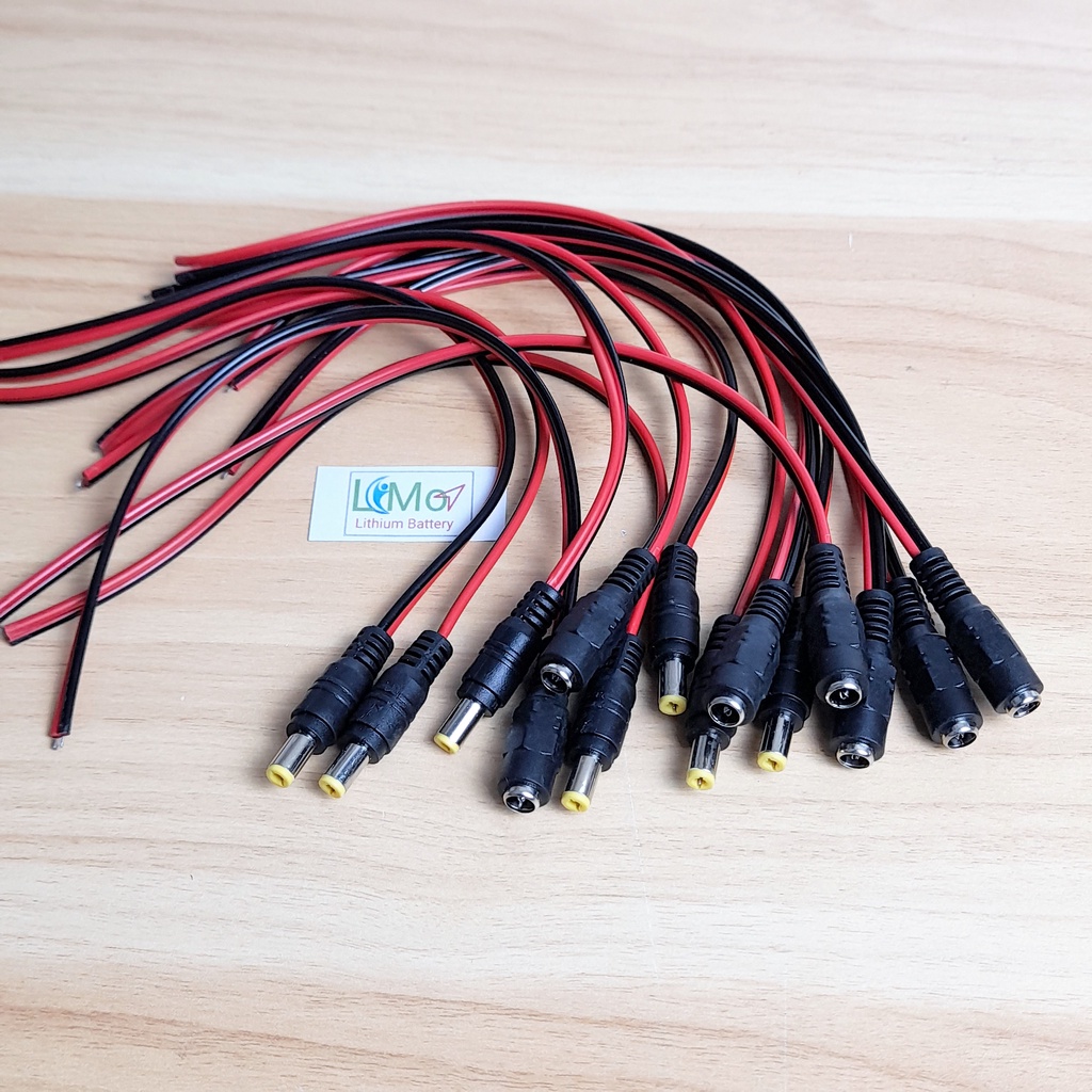 Dây jack hàn pin gồm jack đực jack cái . Dùng làm jack sạc, jack kết nối. Jack 5.5mmx2.1mm - LIMO