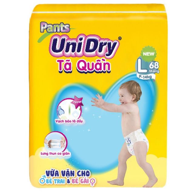 Tã quần Unidry size L 68 miếng (cho bé 9 - 14kg)