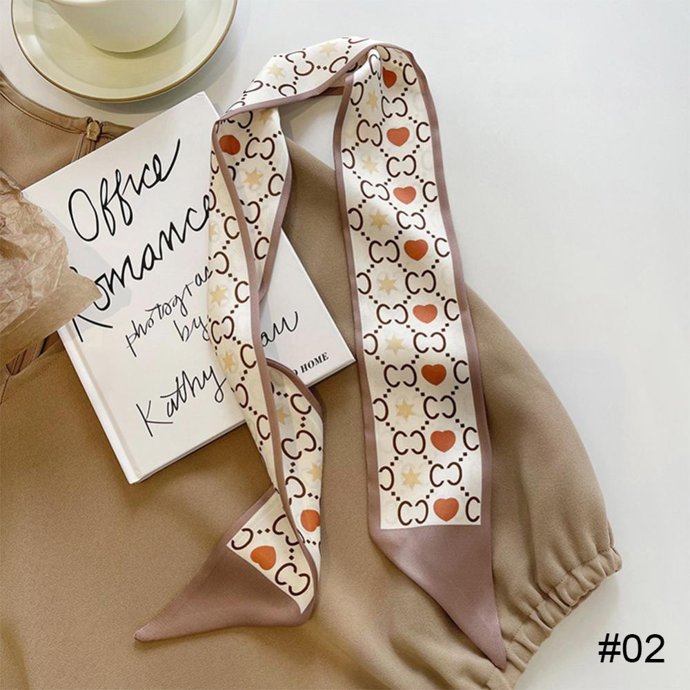 Khăn Quàng Cổ Dài Bằng Lụa Satin Đơn Giản Dễ Phối Đồ Dành Cho Nữ C5N3