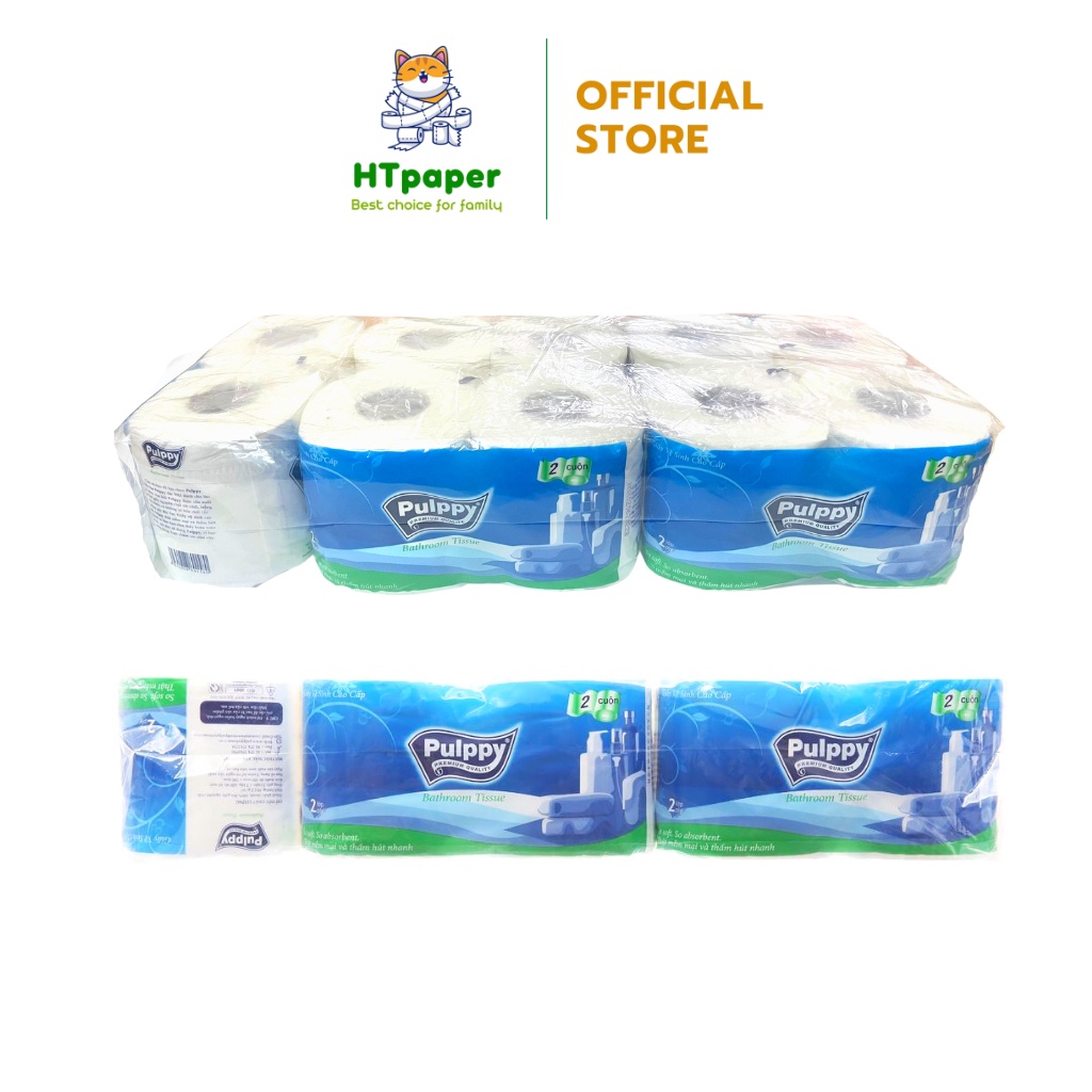💥 Lốc 10 cuộn Giấy vệ sinh Pulppy cao cấp chính hãng siêu mềm mịn