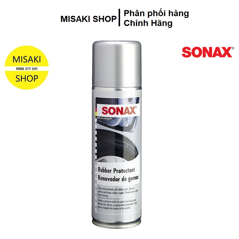 🔥340200🔥Dung dịch làm sạch và bảo dưỡng cao su lốp vỏ xe SONAX Rubber Protectant 300ml📞Misaki Shop