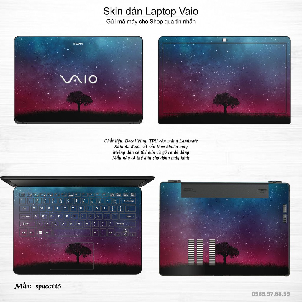 Skin dán Laptop Sony Vaio in hình không gian nhiều mẫu 20 (inbox mã máy cho Shop)