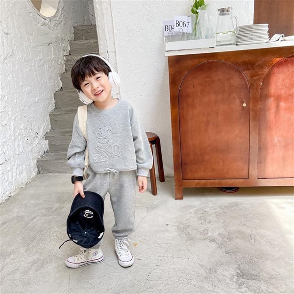 1309SB - Set nỉ dập gấu cho bé