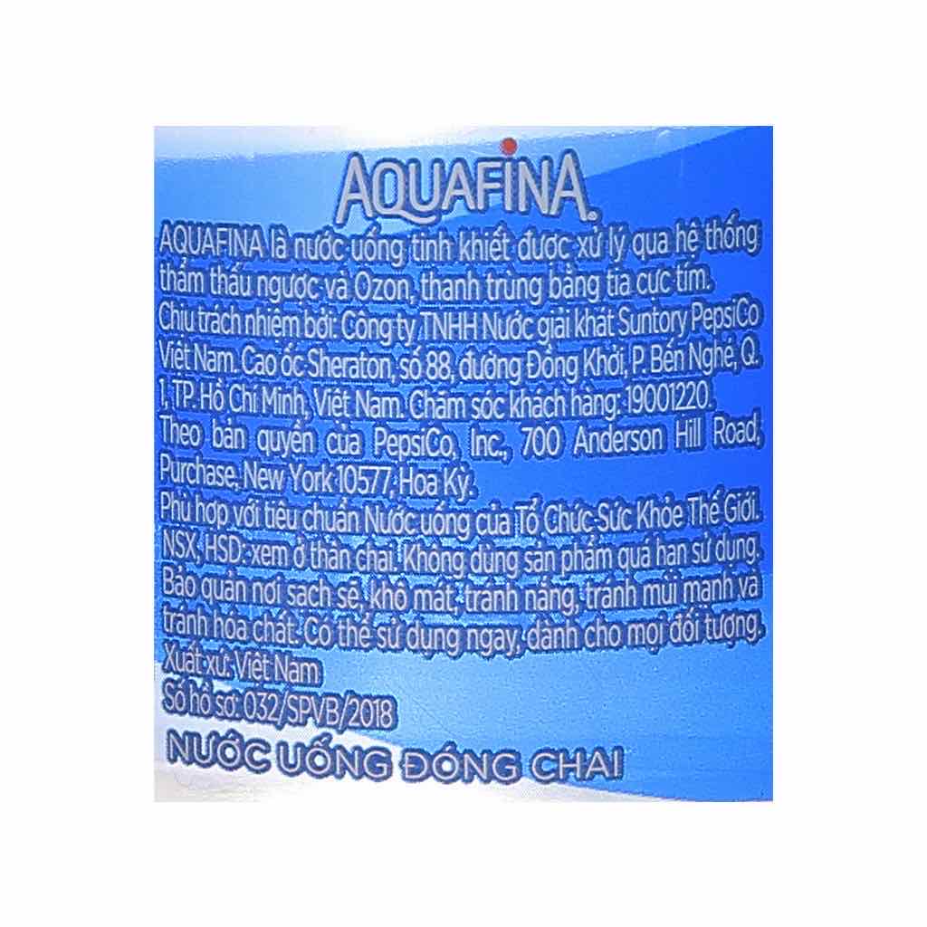Thùng Nước suối Aquafina 24 chai 355 ml