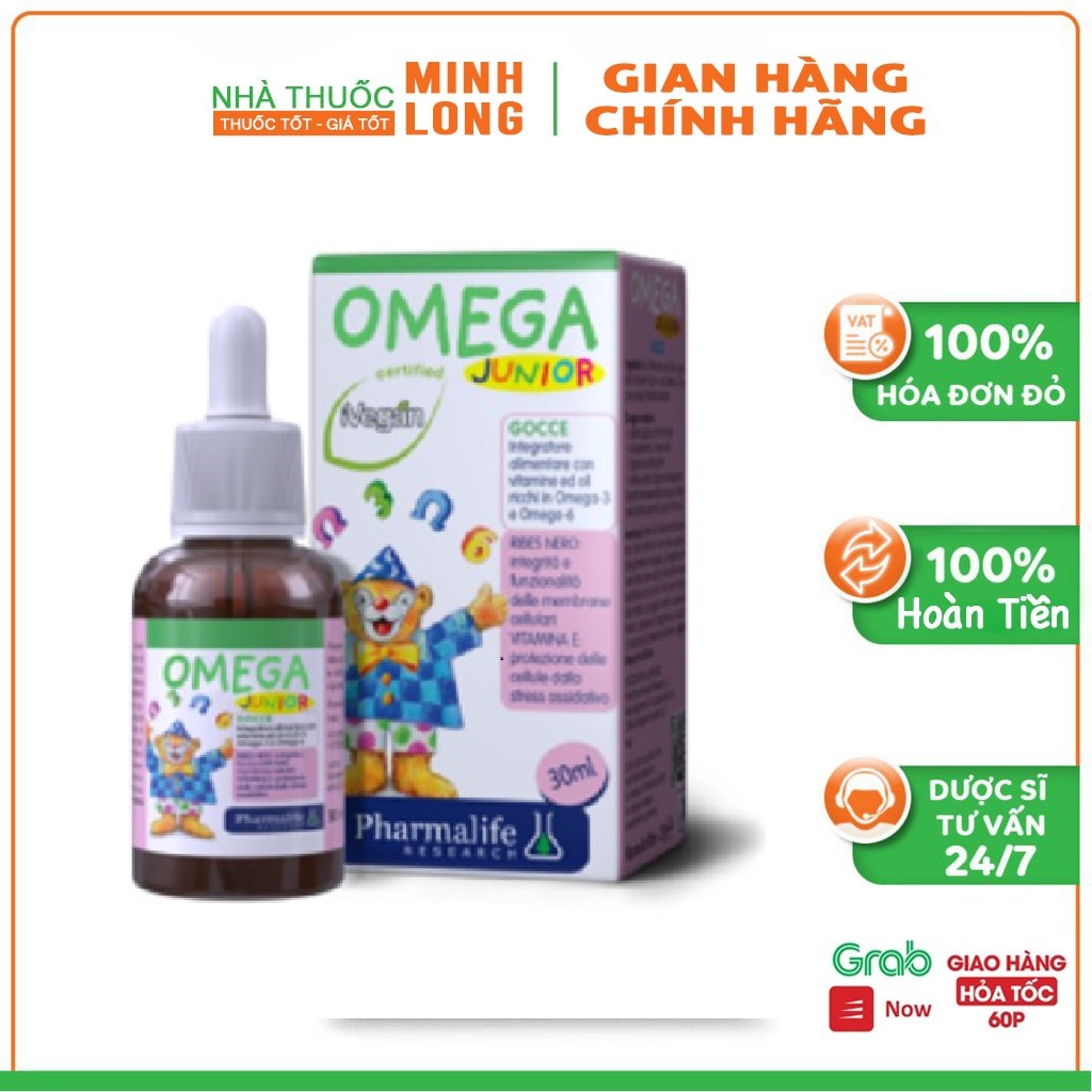 Fitobimbi Omega Junior - Bổ sung Omega-3 6 9 phát triển trí não cho bé (Lọ nhỏ giọt 30ml)