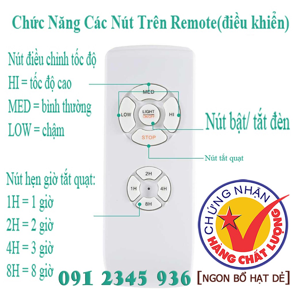 Bộ Mạch và Điều Khiển QUẠT TRẦN ĐÈN TƯƠI MÁT FAN LAMP Chính Hãng.