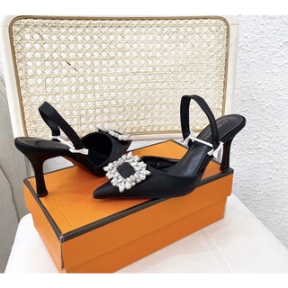 Sandal cao gót hoa đá bít mũi hàng cao cấp fullbox