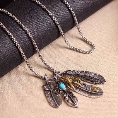 Dây Chuyền Nam Lông Vũ Feathers Merin Accesories  Màu Bạc Đẹp Cao Cấp- Vòng Cổ Nam Cá Tính Titan Không Gỉ-Feathers Chain