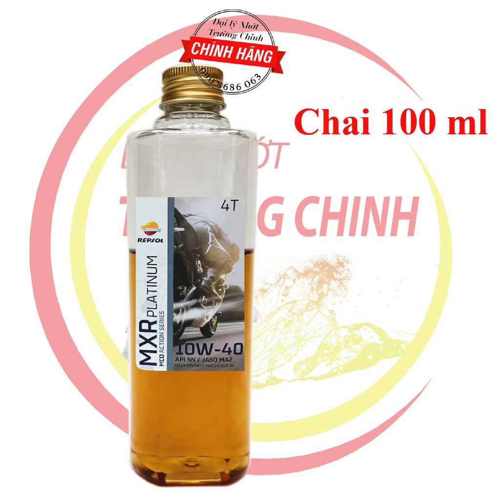 Nhớt Repsol MXR Platinum 10W40 100ML, 200ML, 300ML, 400ML dành cho xe số, tay côn