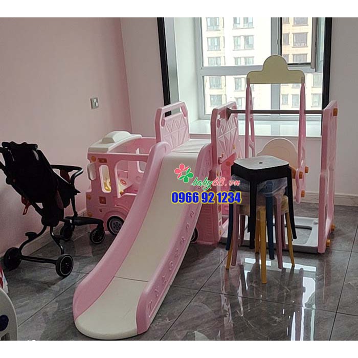 Cầu trượt xích đu xe bus đa năng cho bé YG02100