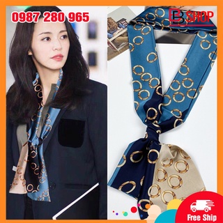 Khăn lụa buộc tóc quàng cổ quấn túi xách - khăn dáng dài đa năng phong cách nhẹ nhàng size 145x15cm