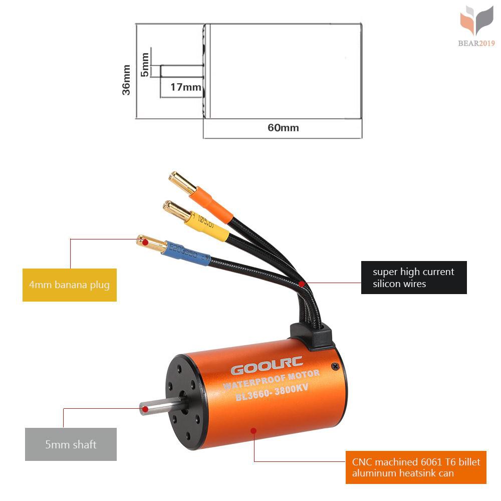 Động Cơ Không Chổi Than Chống Nước 3660 3800kv Cho Xe Tải Điều Khiển Từ Xa 1/10