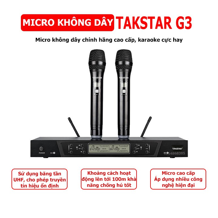 Micro karaoke không dây gia đình cao cấp Takstar G5 🥰 Freeship Xtra 🥰 Công nghệ mới / Hát cực nhẹ / Chống hú hiệu quả