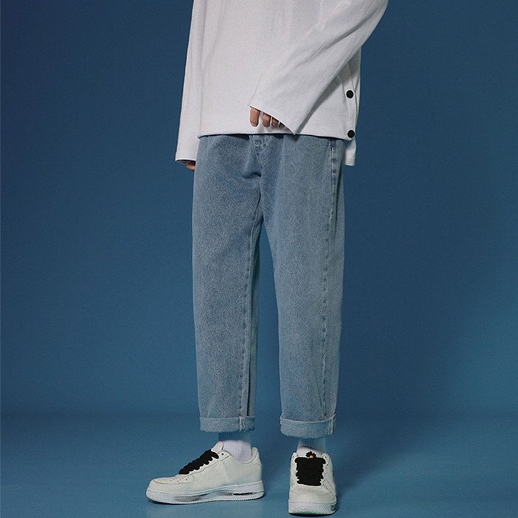 Quần Jean Suông Unisex N7 Basic nam nữ ống rộng oversize thời trang Ulzzang