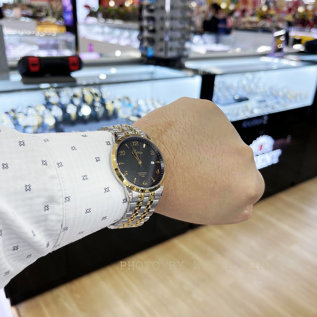 Đồng hồ nam Pafolina 5021M dây thép không gỉ , mặt kính sapphire chống xước , chống nước 5atm , bảo hành lên đến 3 năm