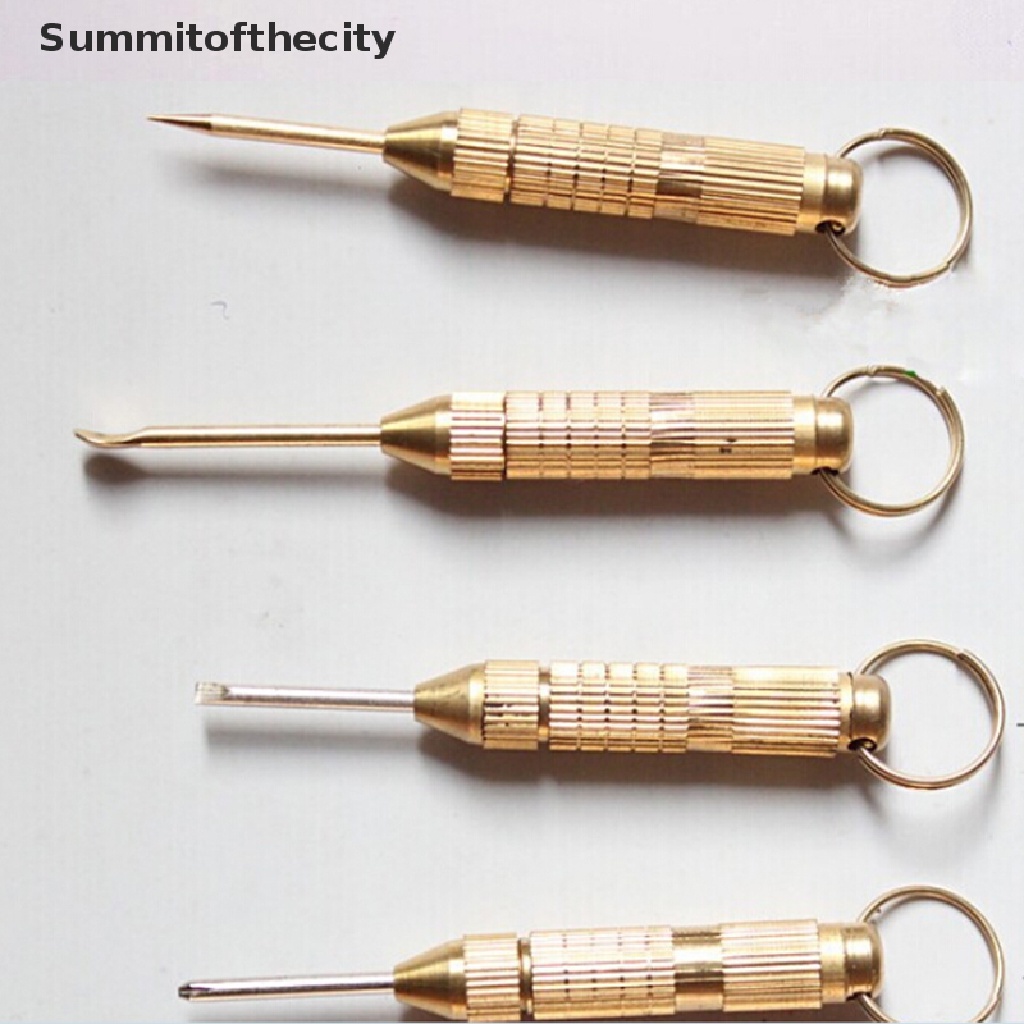 Summitofthecity Mới 4 Trong 1 Bộ Dụng Cụ Tua Vít, Tăm Bông Tai, Móc Khóa