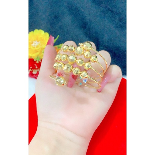 Vòng tay bi 5 hàng dát vàng 18 cao cấp mẫu mới về