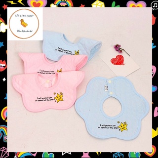 Yếm Tròn Cho Bé Chất Liệu Cotton Tự Nhiên Kiểu Dáng Cánh Hoa