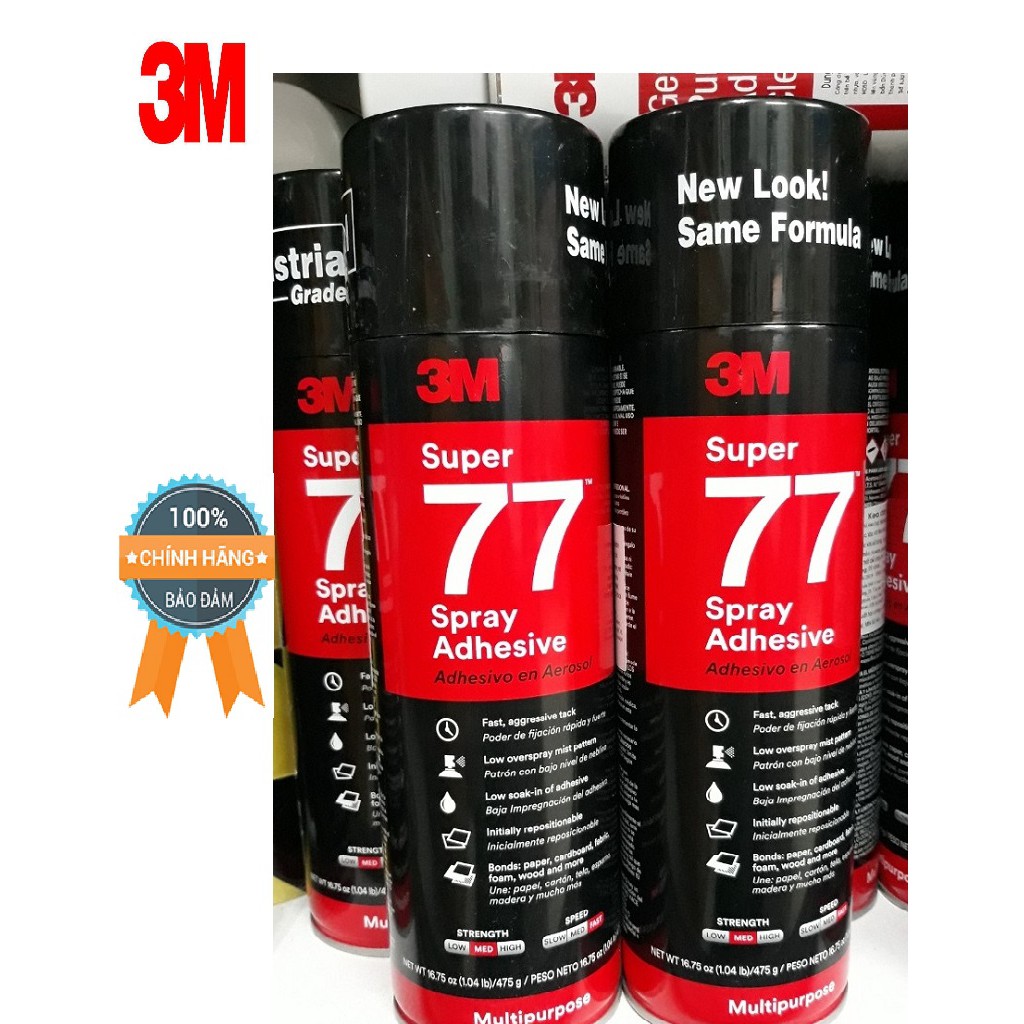 { Keo Phun Xịt Đa Năng 3M Super 77 }  Spray Adhesive 375g keo có khả năng kết dính vĩnh cửu thương hiệu MỸ