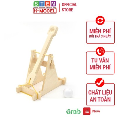 Mô hình Gỗ Trebuchet Máy Phóng bóng bộ đồ chơi thí nghiệm khoa học ST106 X- MODEL cho bé