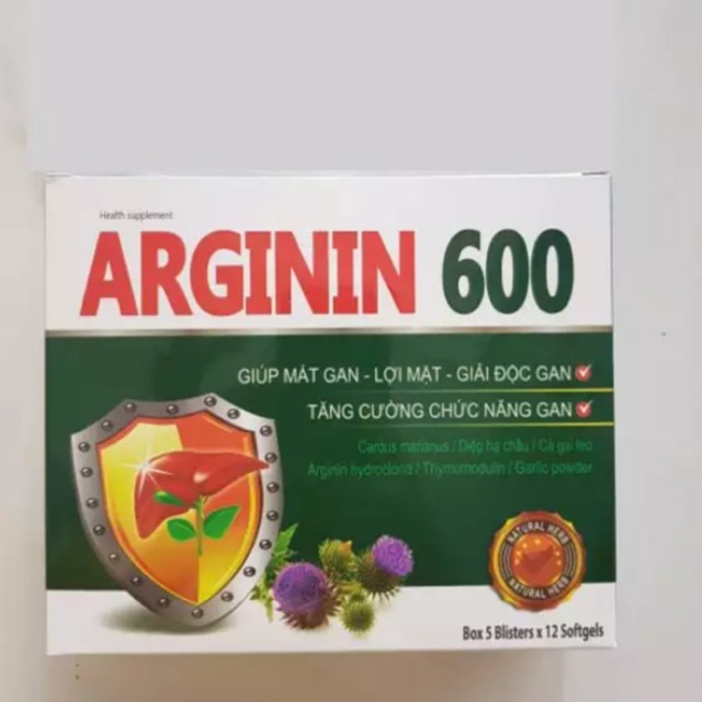 Bổ gan Arginin 600 tăng cường chức năng gan, mát gan giải độc