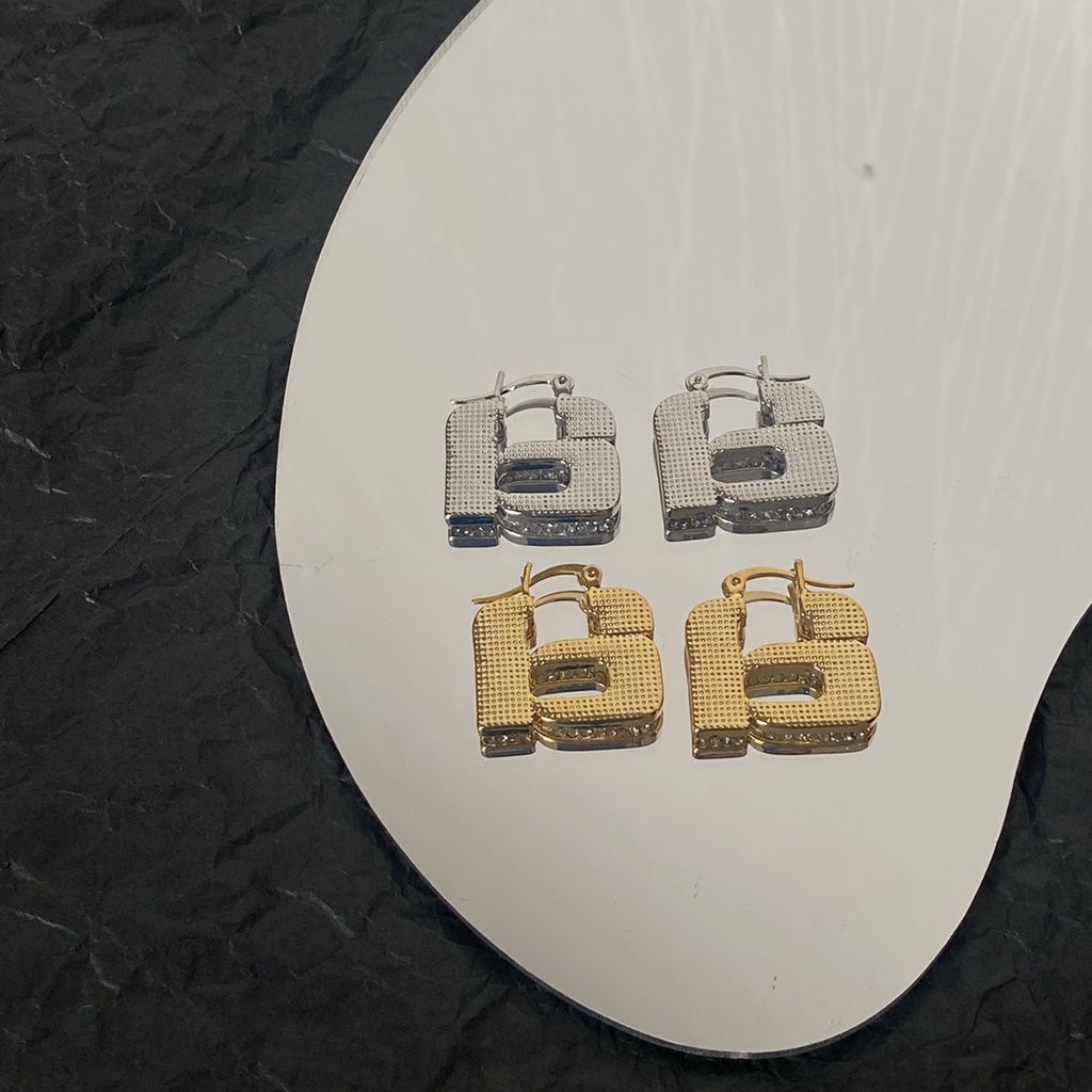 Bông Tai Mạ Bạc 926 Họa Tiết Lv Đơn Giản Sáng Tạo Thời Trang Cho Nữ