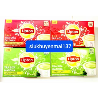 Trà sữa lipton matcha/olong. 3in1, hộp 136 gr / 8 túi