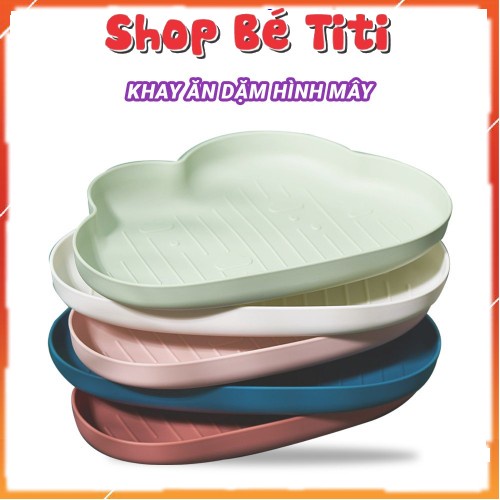 Khay đựng đồ ăn dặm cho bé hình đám mây, chất liệu nhựa chống vỡ Shop bé TiTi