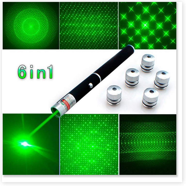 Bút laser tia xanh 6 trong 1 Green Laser Pointer