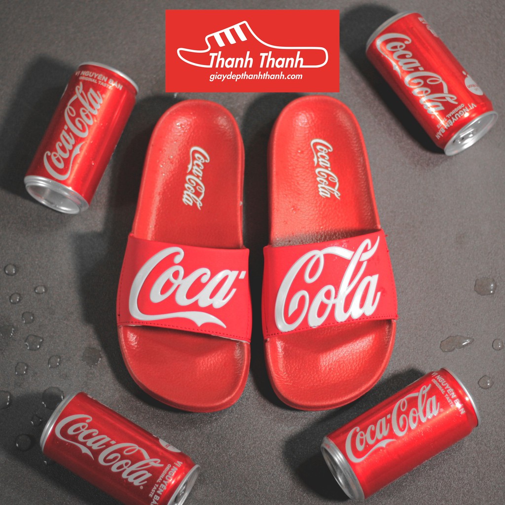 Dép quai ngang COCA-COLA Nam, Nữ Logo 3D Siêu Nhẹ, Quai Êm [Freeship]