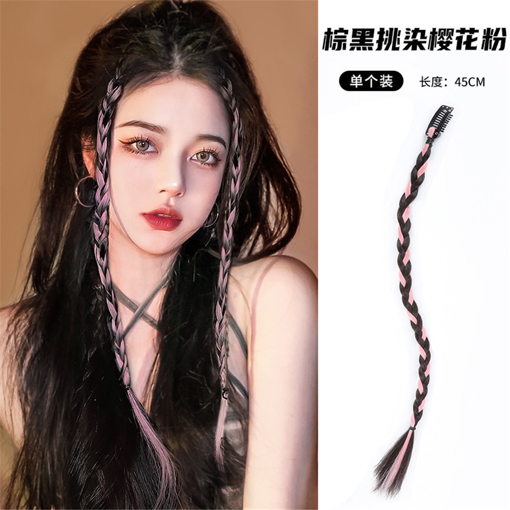 1 Thẻ Tóc Giả Thắt Bím Đuôi Ngựa Gia Vị Ngọt Ngào Xinh Xắn Cho Nữ