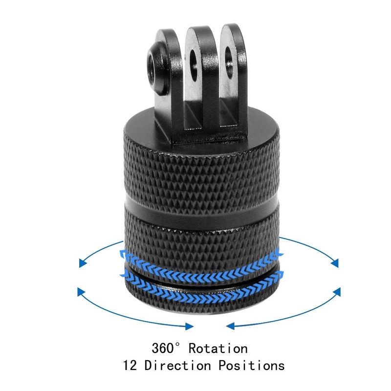 Ngàm gắn giá đỡ ba chân xoay 360 độ bằng nhôm cho GOPRO Hero 8 7 6 5 SJCAM Yi DJI Osmo