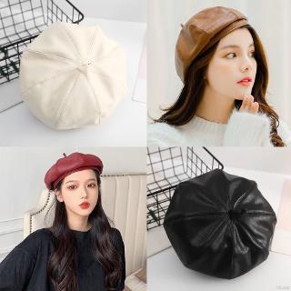 Mũ Beret Bằng Da Pu Phong Cách Anh Quốc Thời Trang Cho Nữ