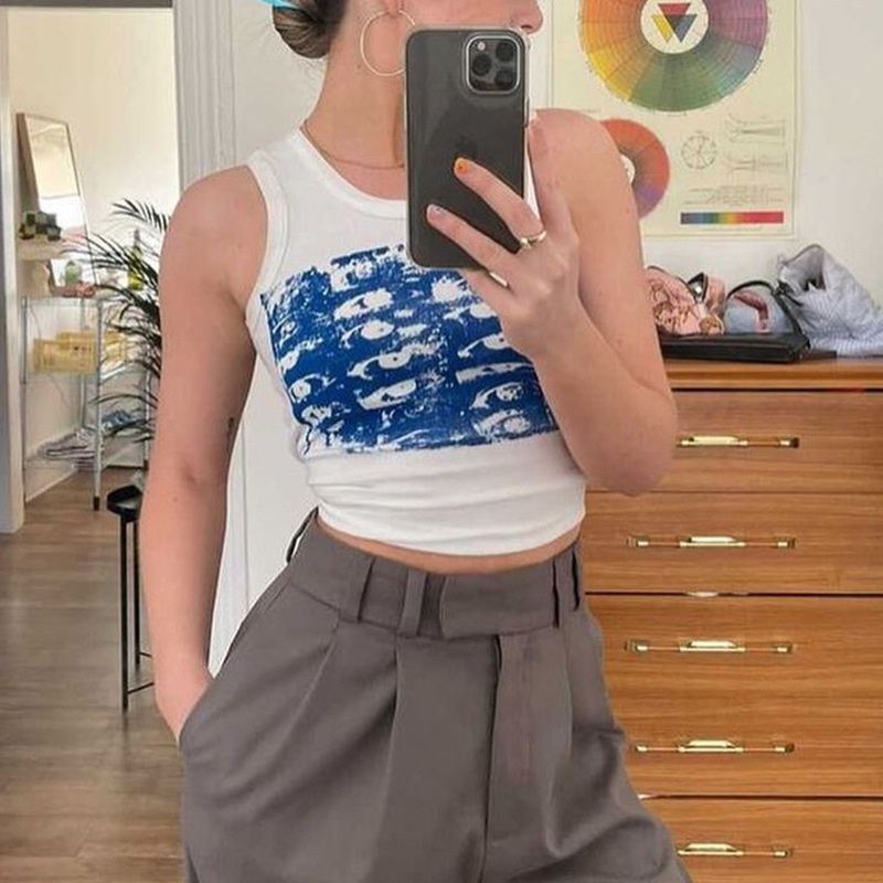 Áo tank top ôm dáng in họa tiết đôi mắt thời trang mùa hè quyến rũ cho nữ 2021
 | BigBuy360 - bigbuy360.vn