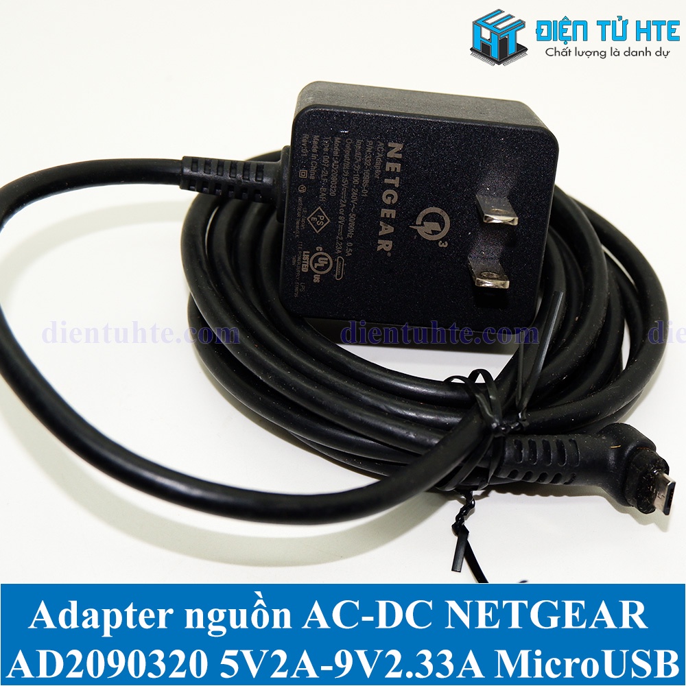 Adapter nguồn AC-DC QC NETGEAR AD2090320 5V 2A - 9V 2.33A Jack MicroUSB