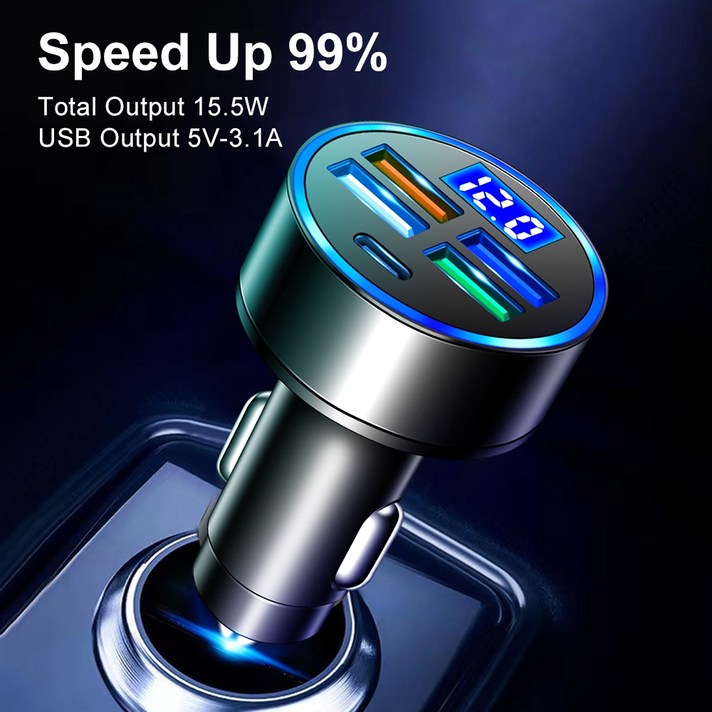Tẩu Sạc Nhanh 4 Cổng USB Type C Cho Điện Thoại