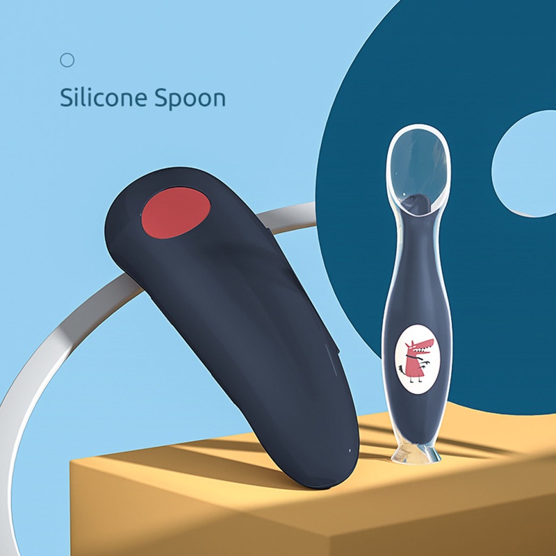 Muỗng Silicon Mềm Có Giác Hút Tập Ăn Dặm Cho Bé Sơ Sinh Mới
