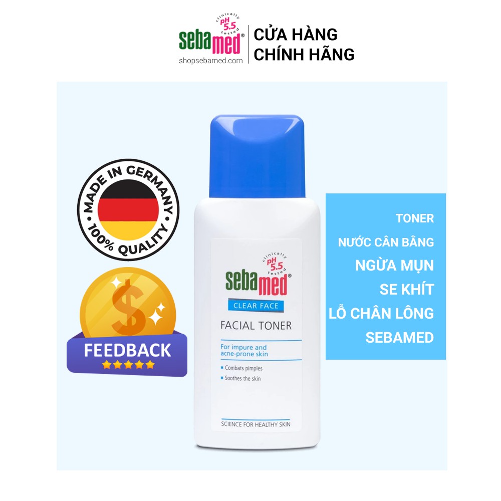 [Chính Hãng] Toner nước hoa hồng se khít lỗ chân lông, cân bằng da Sebamed pH5.5