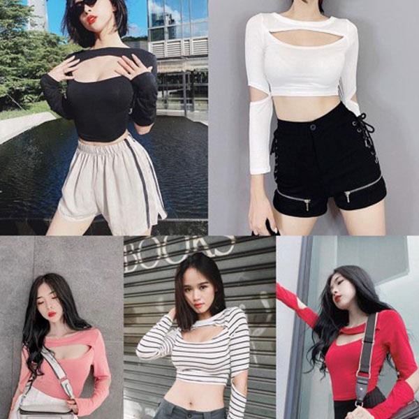 Áo Croptop Tay Dài Cut - YA094190